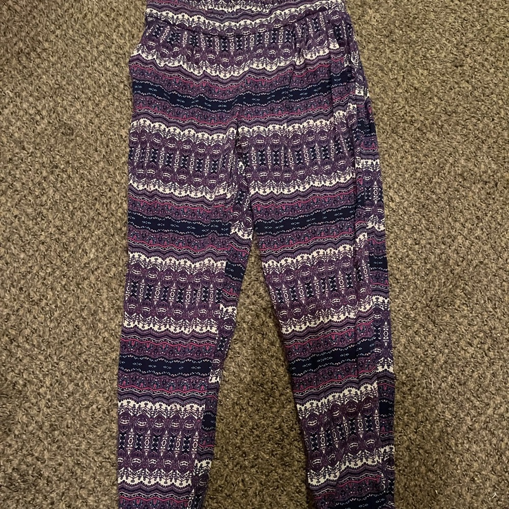 Purple printed pants from Charlotte Russe